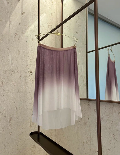 Ballet Dance Skirt Women High Quality Soft Net Printing Dance Leotard Dress Girl'S Dance Practice Long Skirt