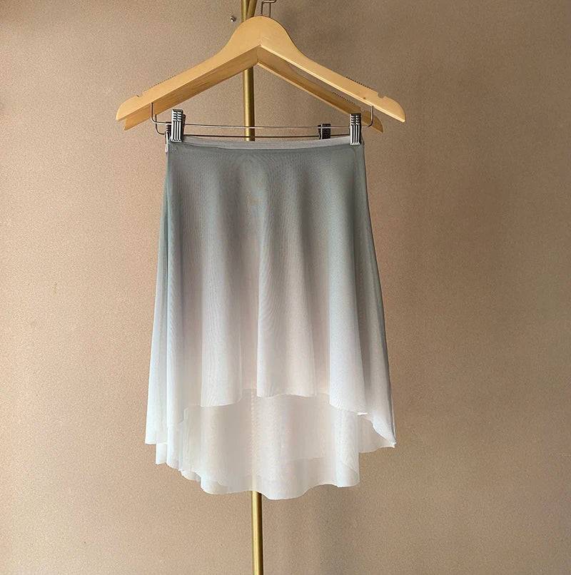 Ballet Dance Skirt Women High Quality Soft Net Printing Dance Leotard Dress Girl'S Dance Practice Long Skirt