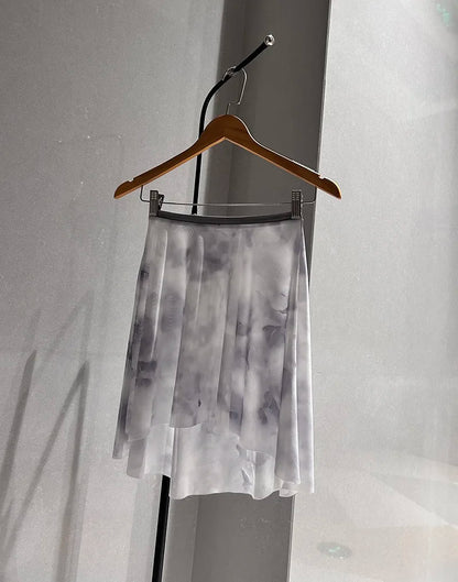 Ballet Dance Skirt Women High Quality Soft Net Printing Dance Leotard Dress Girl'S Dance Practice Long Skirt