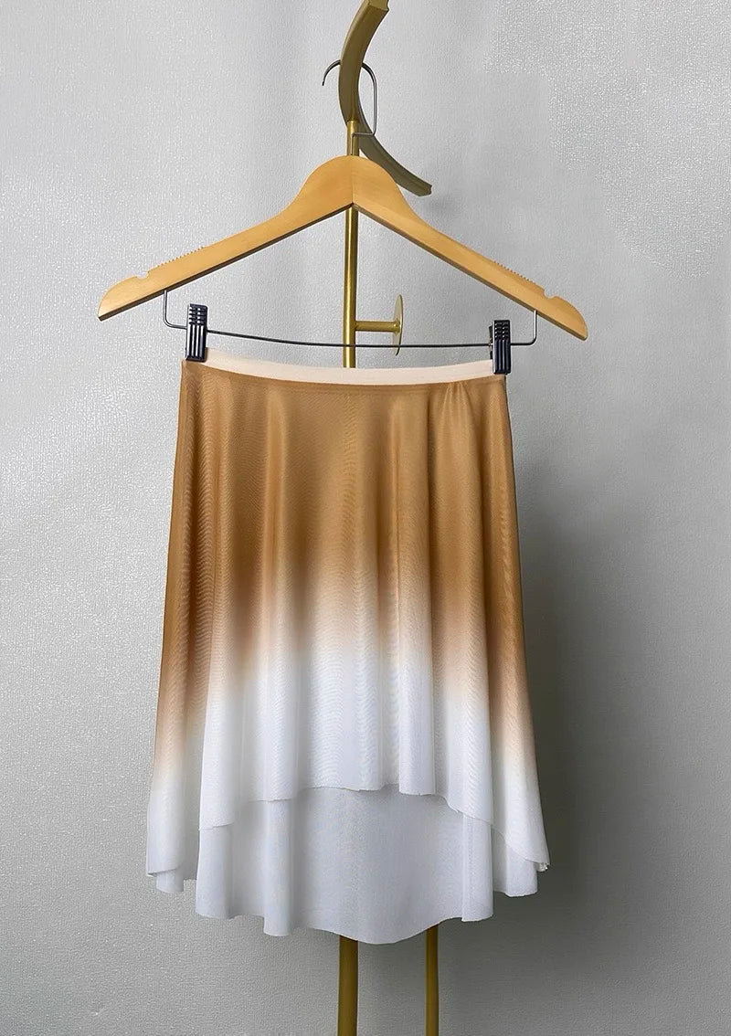 Ballet Dance Skirt Women High Quality Soft Net Printing Dance Leotard Dress Girl'S Dance Practice Long Skirt