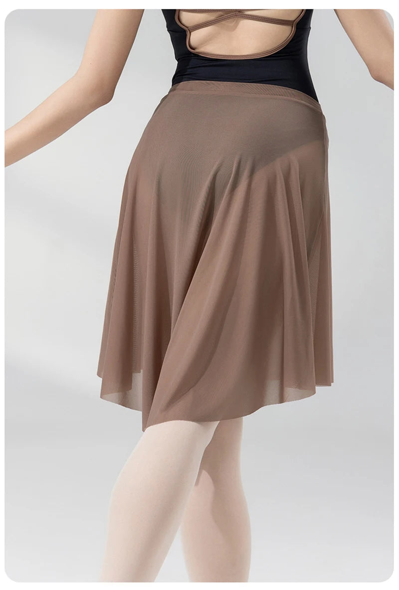 Ballet Dance Skirt Women High Quality Soft Net Printing Dance Leotard Dress Girl'S Dance Practice Long Skirt