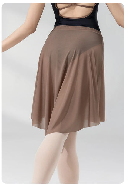 Ballet Dance Skirt Women High Quality Soft Net Printing Dance Leotard Dress Girl'S Dance Practice Long Skirt