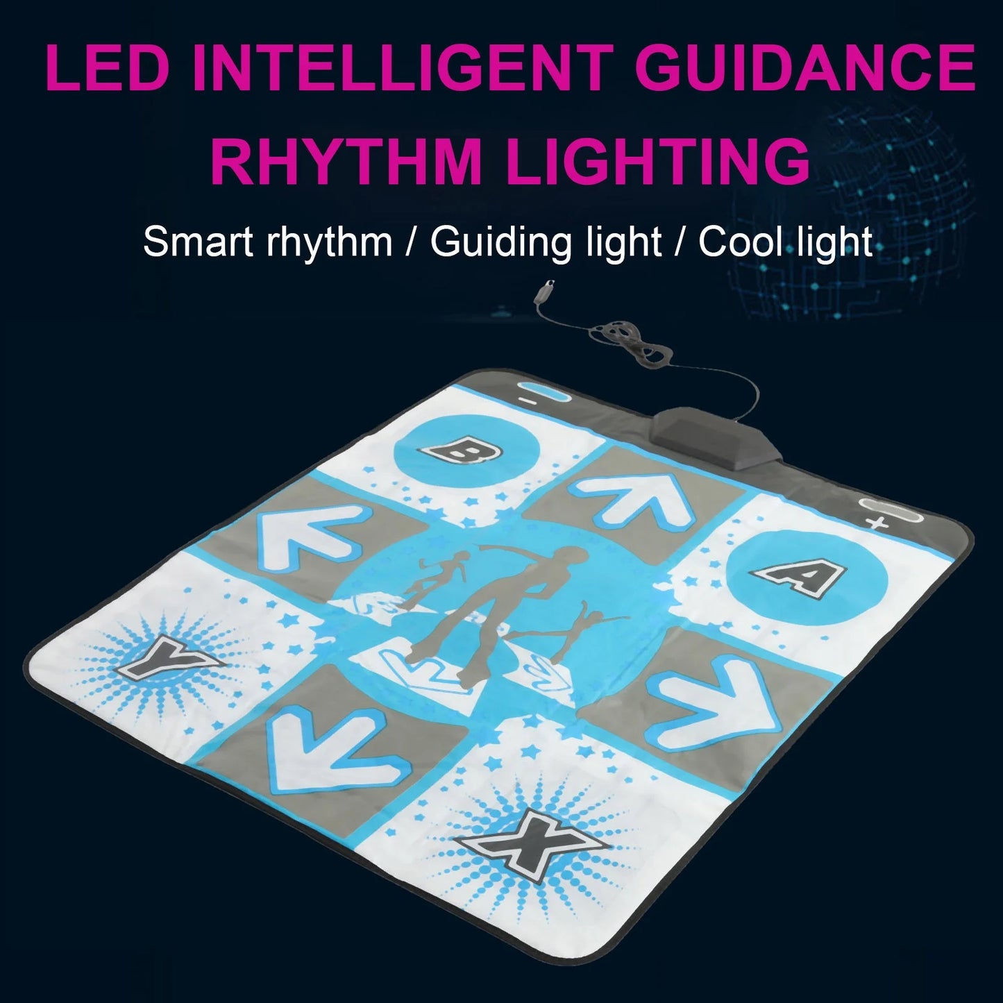 Non-Slip Wii Dance Mat for Active Life Games, ABS Dancing Pad Compatible with Wii Console and Dancing Stage Hottest Party, 35In