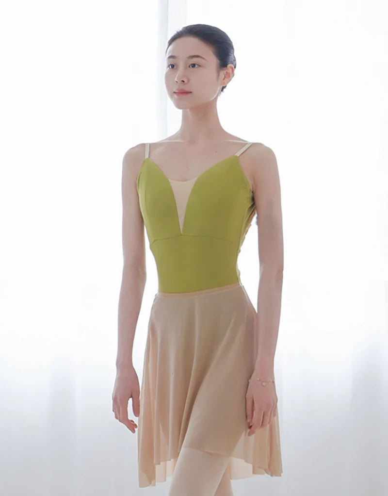 Ballet Dance Skirt Women High Quality Soft Net Printing Dance Leotard Dress Girl'S Dance Practice Long Skirt