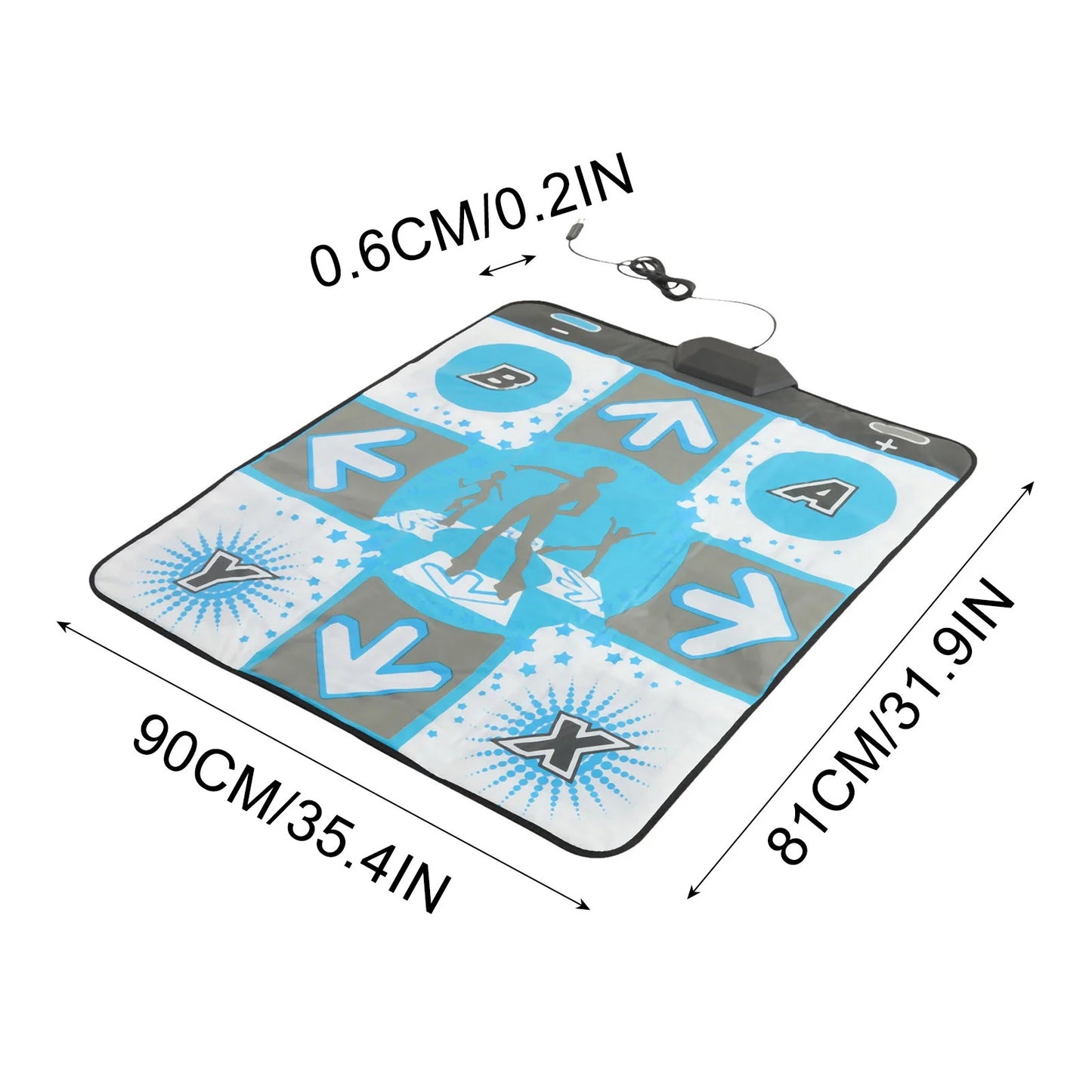 Non-Slip Wii Dance Mat for Active Life Games, ABS Dancing Pad Compatible with Wii Console and Dancing Stage Hottest Party, 35In